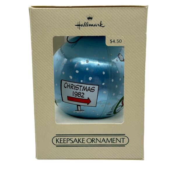 Hallmark Keepsake Ornament Peanuts Snoopy Christmas 1982 Unbreakable Satin Blue - Picture 8 of 10